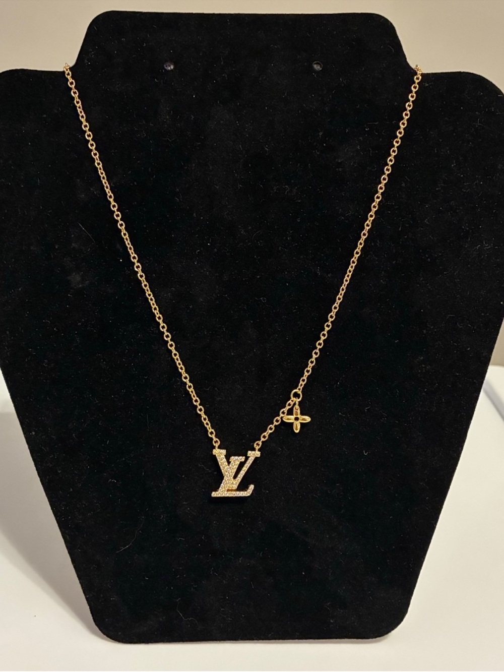 Vintage Gold Necklace with Fleur Charm